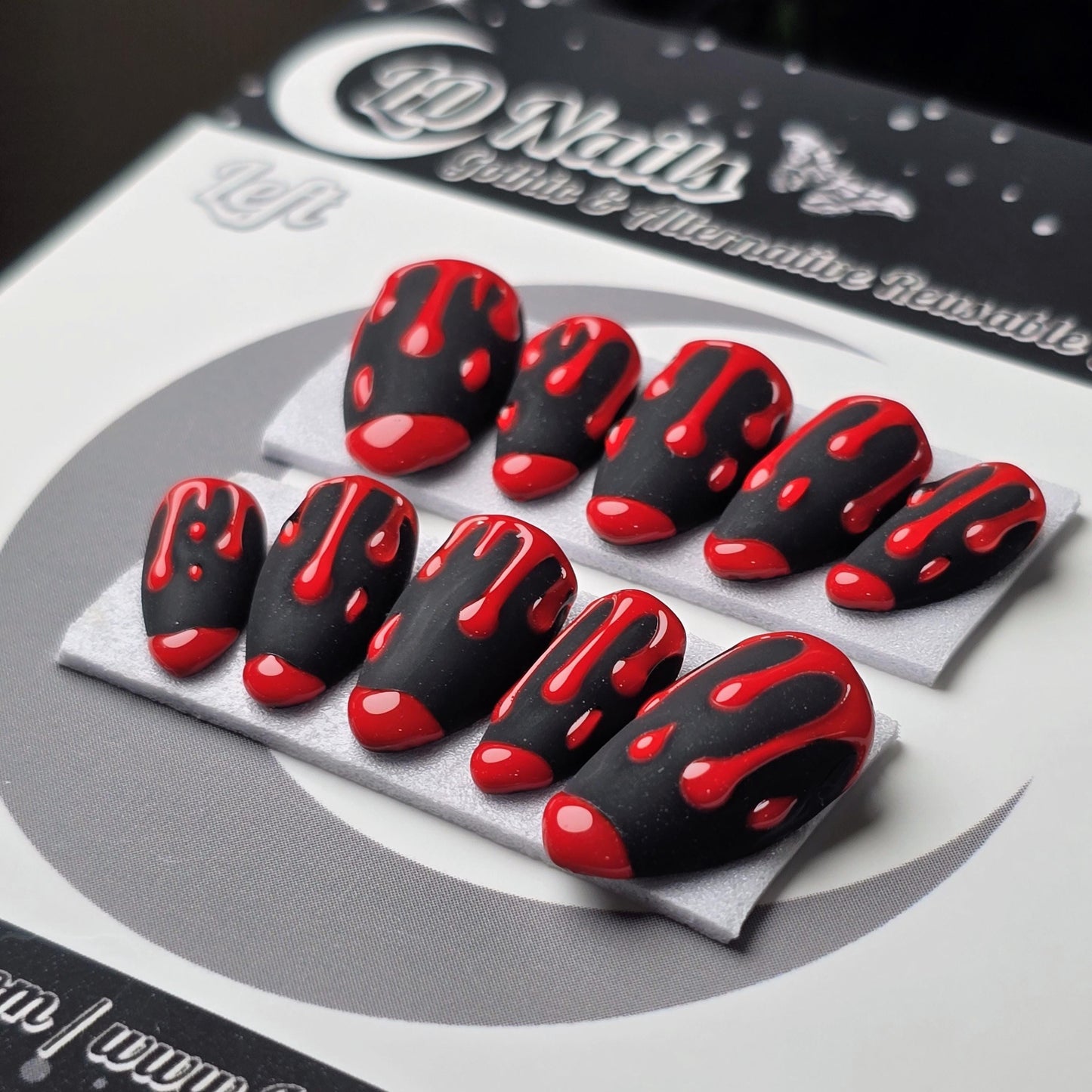 Bloodletting, 3D Blood Drip Press On Nails, Gothic Halloween Press Ons, Witchy Nails, Spooky Fall Nails, Reusable False Nails, Glue-on Nails