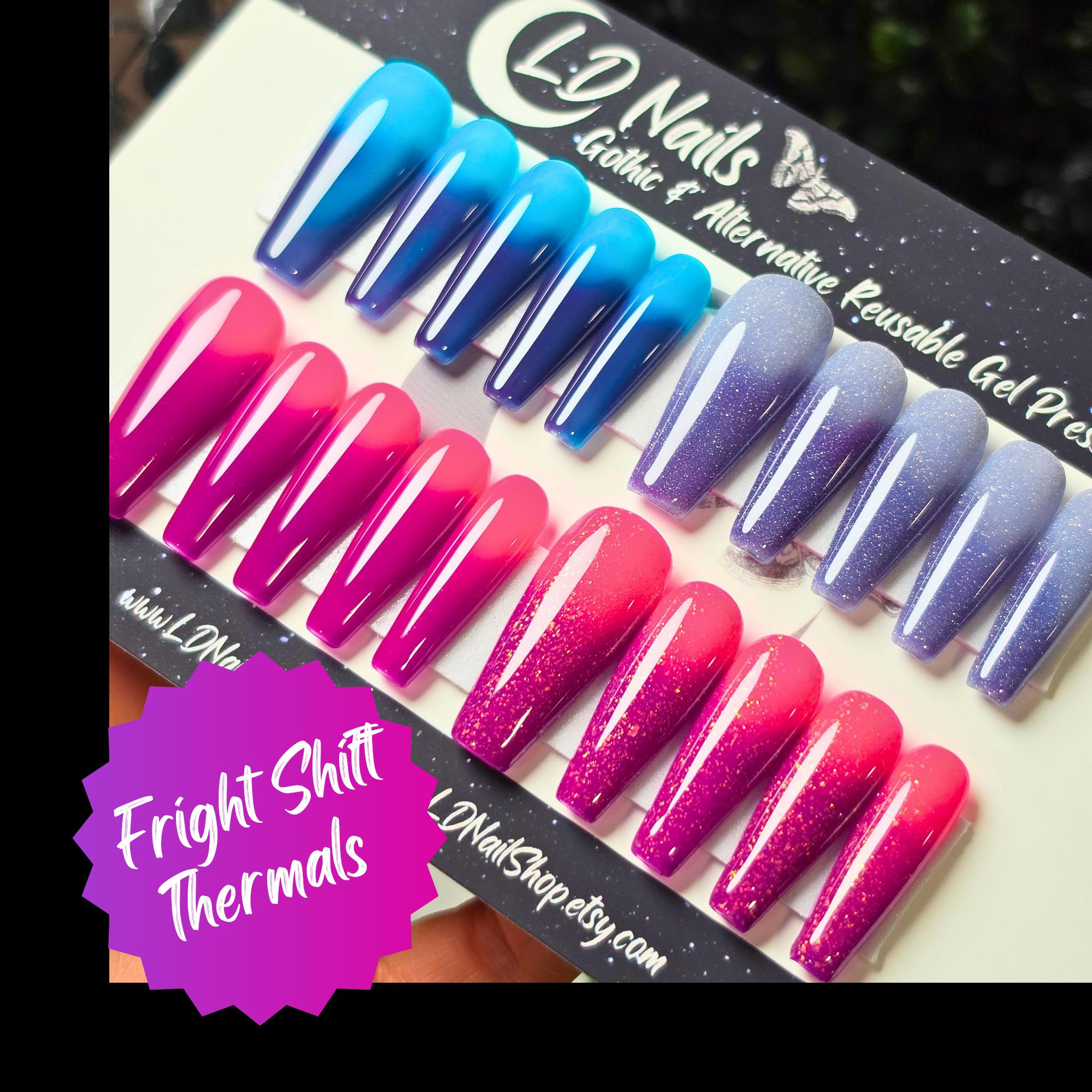Fright Shift Bright Thermal Press On Nails – LD Nails