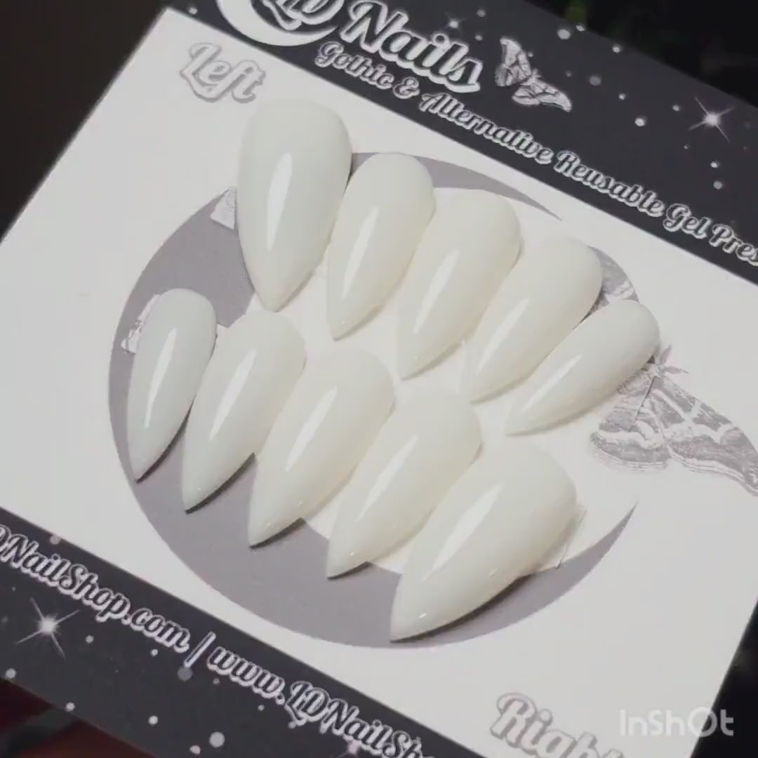 Bone Glow Halloween UV Press On Nails, Gothic Autumn Reusable Fake Nails