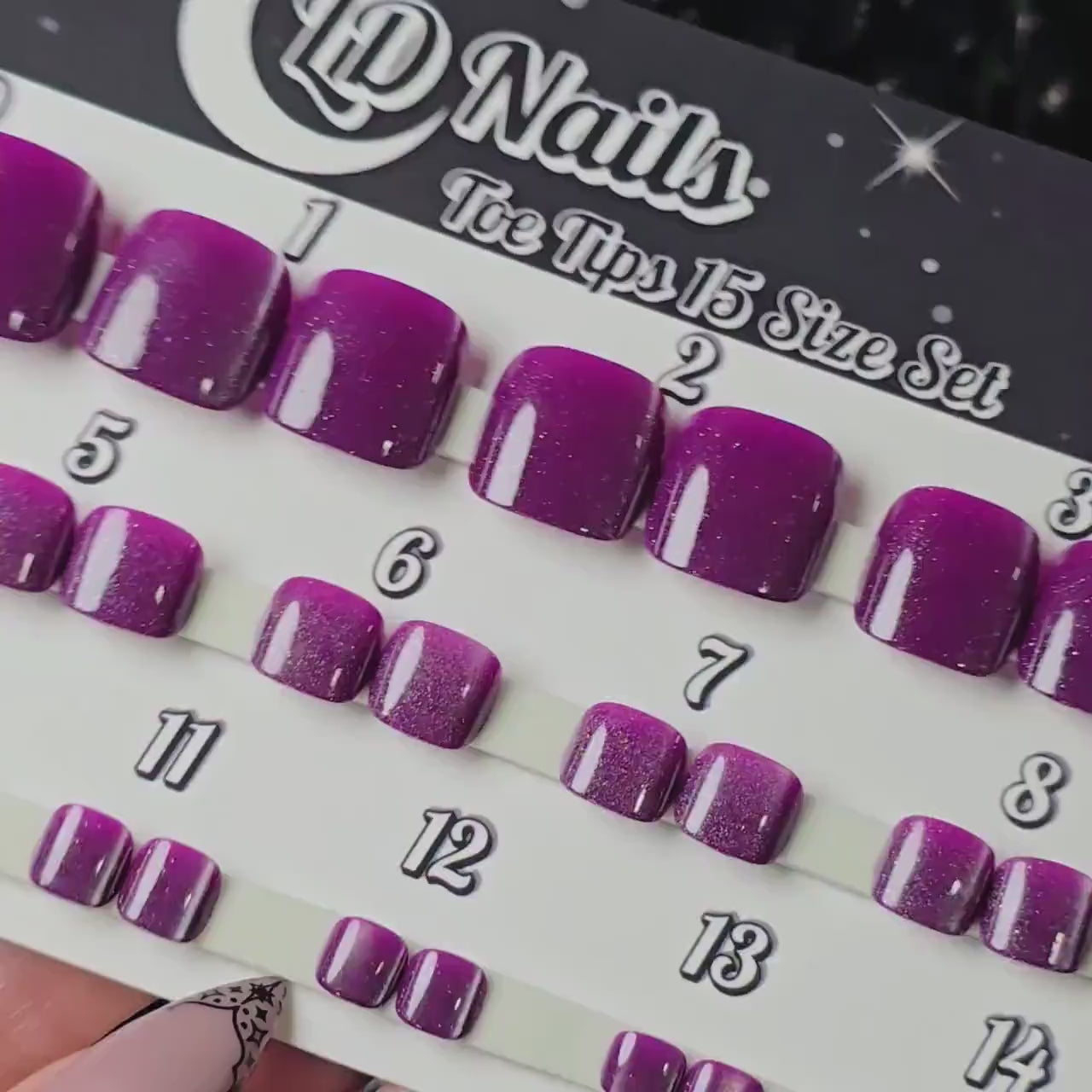 RTS Cat Eye Toe Tips, Toe Press On Nails, Colour Shift Toe Nails, Gothic Press Ons, Witchy Nails, Reusable False Nails, Alternative Nails