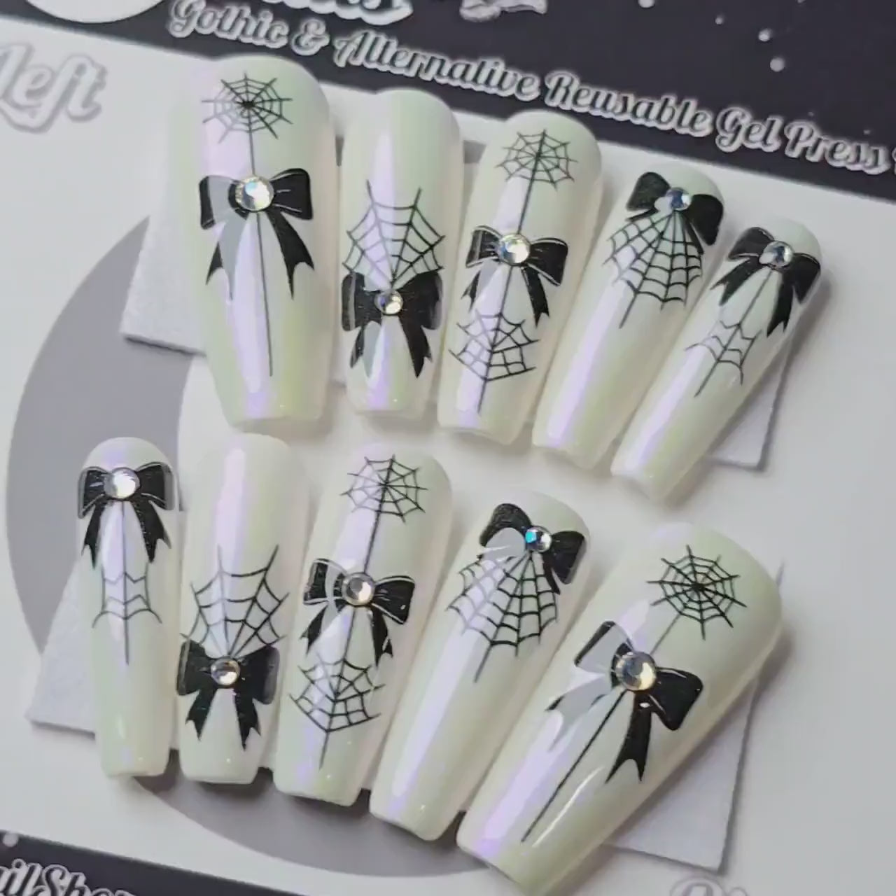 Darling Darkling - Crypt Couture, Gothic Vamp Spiderweb Nails, Gothic Halloween Press On Nails