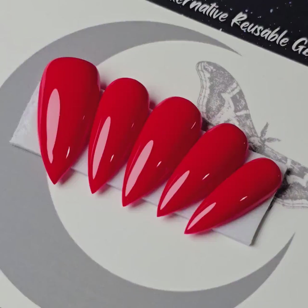 
                      
                        Load and play video in Gallery viewer, BSG Valentine, Crimson Red Press On Nails, Simple Nails, Basic Nails, Witchy Nails, Gothic Nails, Minimalist Nails, Reusable False Nails
                      
                    