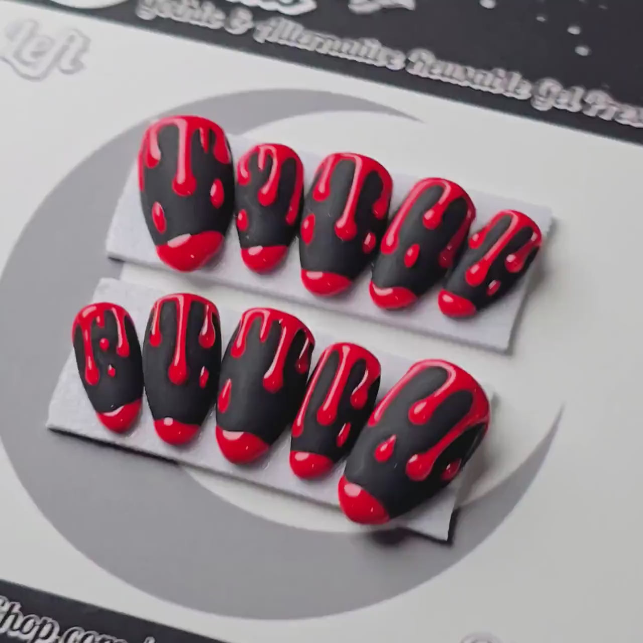 Bloodletting, 3D Blood Drip Press On Nails, Gothic Halloween Press Ons, Witchy Nails, Spooky Fall Nails, Reusable False Nails, Glue-on Nails