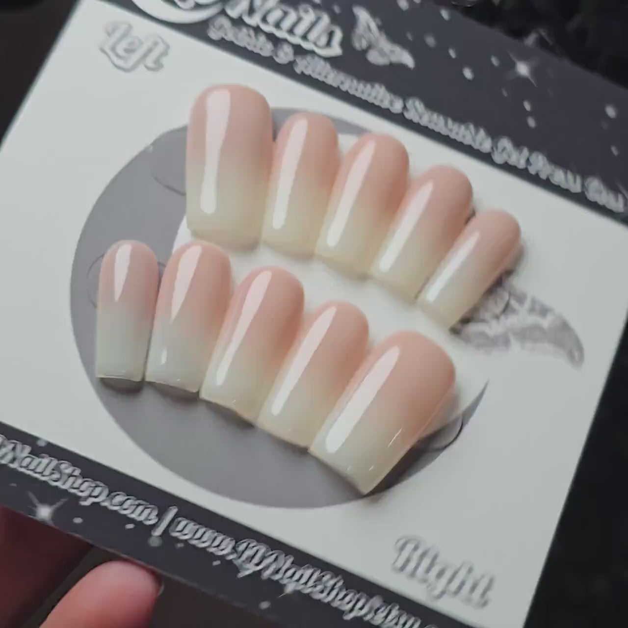 Bone Blush Ombré Press On Nails, Neutral Nude Almond Nails, Glossy Minimalist Nails, Clean Girl Aesthetic, Witchy Minimalist Nails