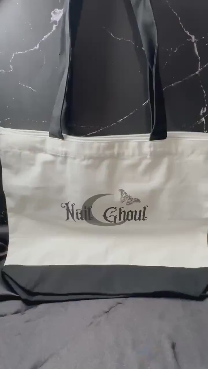 Nail Ghoul Tote Bag, Nail Artist Supplies, Nail Tech Supplies, Gothic Nail Artist, Goth Nail Tech, Gifts for Nail Techs, Gift for Nail Artis