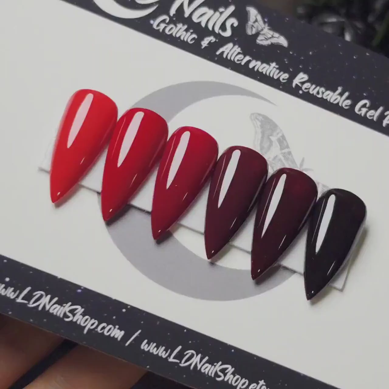The Vamp Collection, Red Gothic Press On Nails, Fall Halloween Reusable Fake Nails